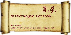 Mittermayer Gerzson névjegykártya